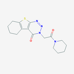 molecular formula C16H20N4O2S B284548 3-[2-oxo-2-(1-piperidinyl)ethyl]-5,6,7,8-tetrahydro[1]benzothieno[2,3-d][1,2,3]triazin-4(3H)-one 
