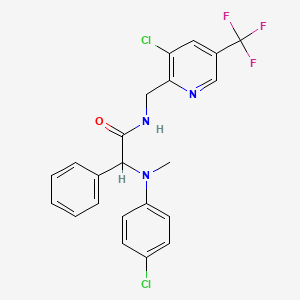 molecular formula C22H18Cl2F3N3O B2845485 N-{[3-chloro-5-(trifluoromethyl)pyridin-2-yl]methyl}-2-[(4-chlorophenyl)(methyl)amino]-2-phenylacetamide CAS No. 2085689-77-4