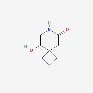 molecular formula C8H13NO2 B2845489 9-Hydroxy-7-azaspiro[3.5]nonan-6-one CAS No. 2137533-39-0