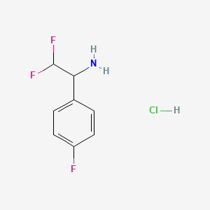 molecular formula C8H9ClF3N B2845494 1-(4-氟苯基)-2,2-二氟乙基胺盐酸盐 CAS No. 2089651-00-1