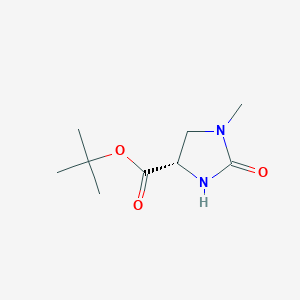 molecular formula C9H16N2O3 B028455 叔丁基(4S)-1-甲基-2-氧代咪唑烷-4-羧酸酯 CAS No. 83056-79-5