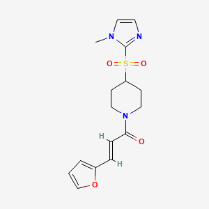 (E)-3-(furan-2-yl)-1-(4-((1-methyl-1H-imidazol-2-yl)sulfonyl)piperidin-1-yl)prop-2-en-1-one