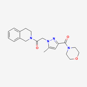 1-(3,4-dihydroisoquinolin-2(1H)-yl)-2-(5-methyl-3-(morpholine-4-carbonyl)-1H-pyrazol-1-yl)ethanone