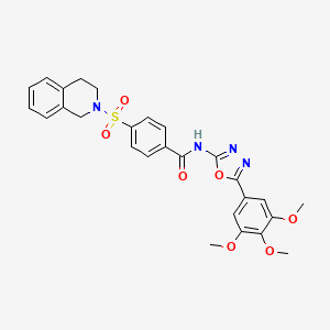 4-((3,4-dihydroisoquinolin-2(1H)-yl)sulfonyl)-N-(5-(3,4,5-trimethoxyphenyl)-1,3,4-oxadiazol-2-yl)benzamide