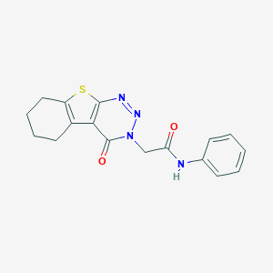molecular formula C17H16N4O2S B284552 2-(4-oxo-5,6,7,8-tetrahydro[1]benzothieno[2,3-d][1,2,3]triazin-3(4H)-yl)-N-phenylacetamide 