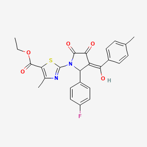 ethyl 2-(2-(4-fluorophenyl)-4-hydroxy-3-(4-methylbenzoyl)-5-oxo-2,5-dihydro-1H-pyrrol-1-yl)-4-methylthiazole-5-carboxylate