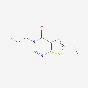molecular formula C12H16N2OS B284554 6-ethyl-3-isobutylthieno[2,3-d]pyrimidin-4(3H)-one 