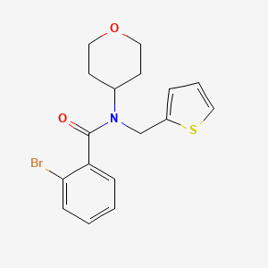 molecular formula C17H18BrNO2S B2845543 2-溴-N-(四氢-2H-吡喃-4-基)-N-(噻吩-2-基甲基)苯甲酰胺 CAS No. 1797760-04-3