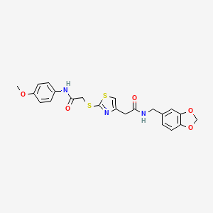 N-(benzo[d][1,3]dioxol-5-ylmethyl)-2-(2-((2-((4-methoxyphenyl)amino)-2-oxoethyl)thio)thiazol-4-yl)acetamide