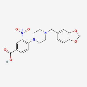 4-[4-(1,3-Benzodioxol-5-ylmethyl)piperazino]-3-nitrobenzenecarboxylic acid