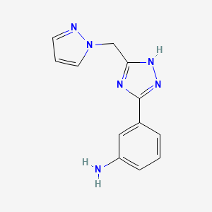 3-(3-((1H-pyrazol-1-yl)methyl)-1H-1,2,4-triazol-5-yl)aniline
