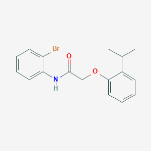 molecular formula C17H18BrNO2 B284558 N-(2-bromophenyl)-2-(2-isopropylphenoxy)acetamide 