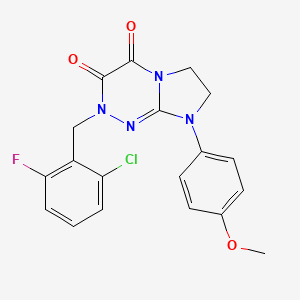 molecular formula C19H16ClFN4O3 B2845580 2-(2-chloro-6-fluorobenzyl)-8-(4-methoxyphenyl)-7,8-dihydroimidazo[2,1-c][1,2,4]triazine-3,4(2H,6H)-dione CAS No. 941996-10-7