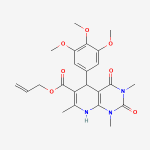 molecular formula C23H27N3O7 B2845582 Prop-2-enyl 1,3,7-trimethyl-2,4-dioxo-5-(3,4,5-trimethoxyphenyl)-5,8-dihydropyrido[2,3-d]pyrimidine-6-carboxylate CAS No. 622361-74-4