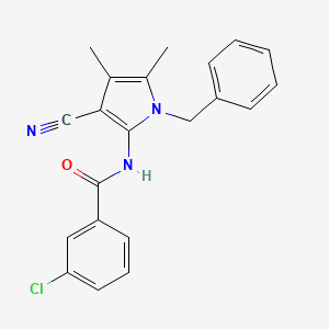 N-(1-benzyl-3-cyano-4,5-dimethyl-1H-pyrrol-2-yl)-3-chlorobenzenecarboxamide