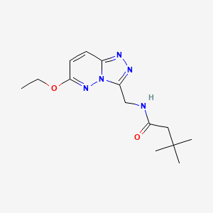 molecular formula C14H21N5O2 B2845591 N-((6-乙氧基-[1,2,4]三唑并[4,3-b]嘧啶-3-基)甲基)-3,3-二甲基丁酰胺 CAS No. 2034372-16-0