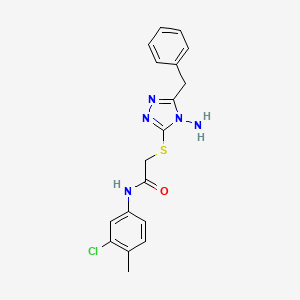 2-[(4-amino-5-benzyl-4H-1,2,4-triazol-3-yl)sulfanyl]-N-(3-chloro-4-methylphenyl)acetamide
