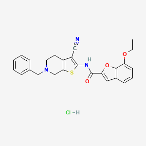 N-(6-benzyl-3-cyano-4,5,6,7-tetrahydrothieno[2,3-c]pyridin-2-yl)-7-ethoxybenzofuran-2-carboxamide hydrochloride