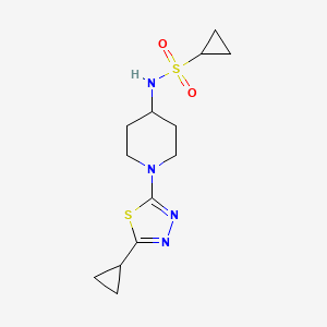 molecular formula C13H20N4O2S2 B2845599 N-[1-(5-cyclopropyl-1,3,4-thiadiazol-2-yl)piperidin-4-yl]cyclopropanesulfonamide CAS No. 2415553-73-8