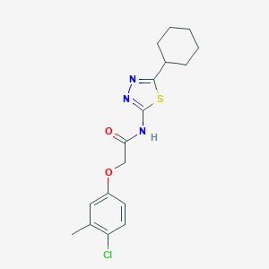 molecular formula C17H20ClN3O2S B284560 2-(4-chloro-3-methylphenoxy)-N-(5-cyclohexyl-1,3,4-thiadiazol-2-yl)acetamide 