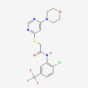 molecular formula C17H16ClF3N4O2S B2845604 N-(2-chloro-5-(trifluoromethyl)phenyl)-2-((6-morpholinopyrimidin-4-yl)thio)acetamide CAS No. 1203399-08-9