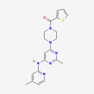 (4-(2-Methyl-6-((4-methylpyridin-2-yl)amino)pyrimidin-4-yl)piperazin-1-yl)(thiophen-2-yl)methanone