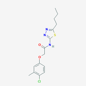 molecular formula C15H18ClN3O2S B284562 N-(5-butyl-1,3,4-thiadiazol-2-yl)-2-(4-chloro-3-methylphenoxy)acetamide 