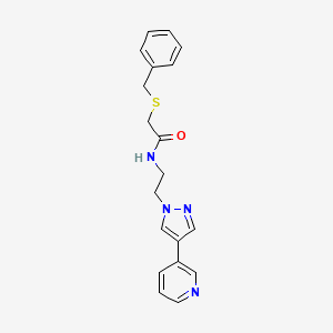 2-(benzylsulfanyl)-N-{2-[4-(pyridin-3-yl)-1H-pyrazol-1-yl]ethyl}acetamide
