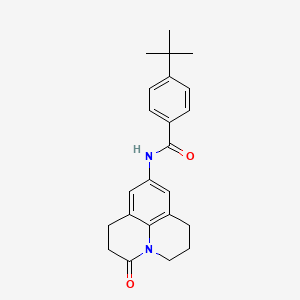 4-(tert-butyl)-N-(3-oxo-1,2,3,5,6,7-hexahydropyrido[3,2,1-ij]quinolin-9-yl)benzamide
