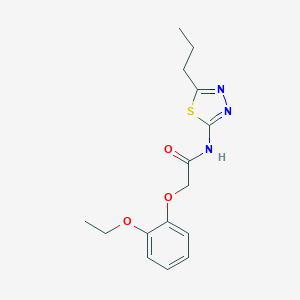 molecular formula C15H19N3O3S B284564 2-(2-ethoxyphenoxy)-N-(5-propyl-1,3,4-thiadiazol-2-yl)acetamide 