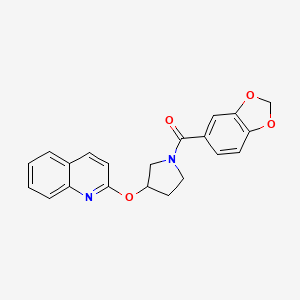Benzo[d][1,3]dioxol-5-yl(3-(quinolin-2-yloxy)pyrrolidin-1-yl)methanone
