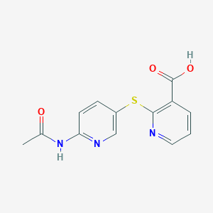 molecular formula C13H11N3O3S B2845648 2-{[6-(乙酰氨基)-3-吡啶基]硫基}烟酸 CAS No. 343373-12-6