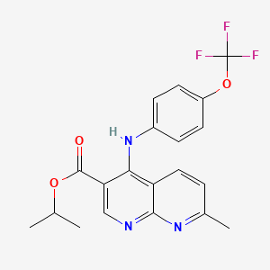 B2845653 Isopropyl 7-methyl-4-((4-(trifluoromethoxy)phenyl)amino)-1,8-naphthyridine-3-carboxylate CAS No. 1251688-69-3