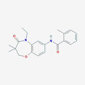 N-(5-ethyl-3,3-dimethyl-4-oxo-2,3,4,5-tetrahydrobenzo[b][1,4]oxazepin-7-yl)-2-methylbenzamide