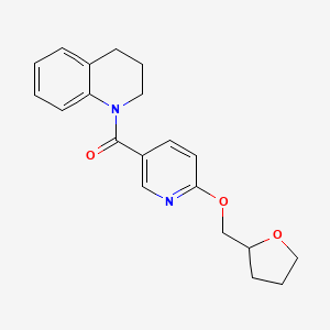 molecular formula C20H22N2O3 B2845655 (3,4-dihydroquinolin-1(2H)-yl)(6-((tetrahydrofuran-2-yl)methoxy)pyridin-3-yl)methanone CAS No. 2034272-83-6