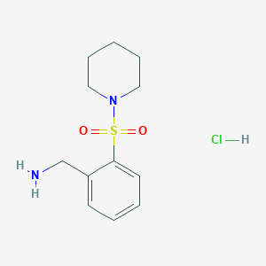 molecular formula C12H19ClN2O2S B2845663 [2-(Piperidine-1-sulfonyl)phenyl]methanamine hydrochloride CAS No. 918812-19-8