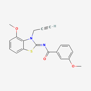 3-methoxy-N-(4-methoxy-3-prop-2-ynyl-1,3-benzothiazol-2-ylidene)benzamide