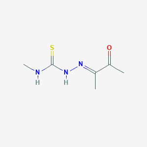 molecular formula C6H11N3OS B2845673 (E)-N-methyl-2-(3-oxobutan-2-ylidene)hydrazinecarbothioamide CAS No. 126971-40-2