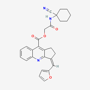 molecular formula C27H25N3O4 B2845679 [2-[(1-氰基环己基)氨基]-2-氧乙基] (3Z)-3-(呋喃-2-基甲亚甲基)-1,2-二氢环戊[b]喹啉-9-羧酸酯 CAS No. 925547-90-6