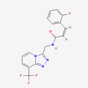 molecular formula C17H12F4N4O B2845681 (Z)-3-(2-fluorophenyl)-N-((8-(trifluoromethyl)-[1,2,4]triazolo[4,3-a]pyridin-3-yl)methyl)acrylamide CAS No. 2035004-22-7