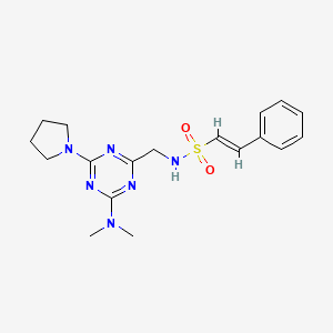 (E)-N-((4-(dimethylamino)-6-(pyrrolidin-1-yl)-1,3,5-triazin-2-yl)methyl)-2-phenylethenesulfonamide
