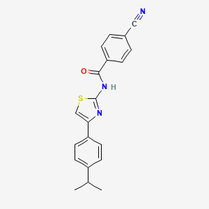 4-cyano-N-[4-(4-propan-2-ylphenyl)-1,3-thiazol-2-yl]benzamide