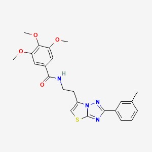 molecular formula C23H24N4O4S B2845692 3,4,5-三甲氧基-N-(2-(2-(间甲苯)噻唑[3,2-b][1,2,4]三嗪-6-基)乙基)苯甲酰胺 CAS No. 894023-66-6