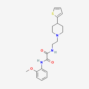 molecular formula C20H25N3O3S B2845704 N1-(2-甲氧基苯基)-N2-(2-(4-(噻吩-2-基)哌啶-1-基)乙基)草酰胺 CAS No. 1428366-14-6