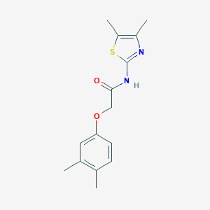 molecular formula C15H18N2O2S B284571 2-(3,4-dimethylphenoxy)-N-(4,5-dimethyl-1,3-thiazol-2-yl)acetamide 