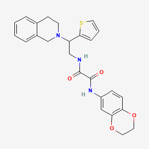 N1-(2,3-dihydrobenzo[b][1,4]dioxin-6-yl)-N2-(2-(3,4-dihydroisoquinolin-2(1H)-yl)-2-(thiophen-2-yl)ethyl)oxalamide