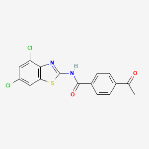 4-acetyl-N-(4,6-dichloro-1,3-benzothiazol-2-yl)benzamide