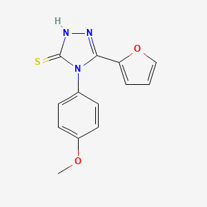 molecular formula C13H11N3O2S B2845721 5-(furan-2-yl)-4-(4-methoxyphenyl)-4H-1,2,4-triazole-3-thiol CAS No. 60870-42-0