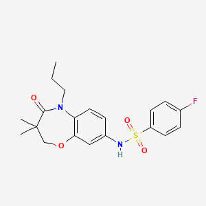 N-(3,3-dimethyl-4-oxo-5-propyl-2,3,4,5-tetrahydrobenzo[b][1,4]oxazepin-8-yl)-4-fluorobenzenesulfonamide