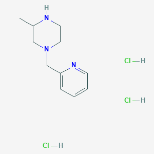 molecular formula C11H20Cl3N3 B2845729 3-Methyl-1-(pyridin-2-ylmethyl)piperazine trihydrochloride CAS No. 1803585-38-7